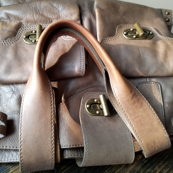 Tarnish Norstrom Distressed Brown Satchel Purse - Picture 6 of 8